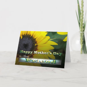 Carte Joyeux Joyeux jour des mères de tournesol brillant