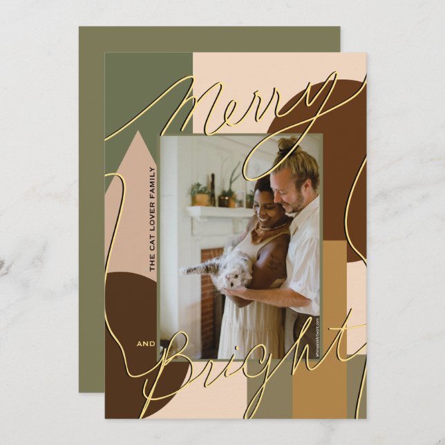 Carte Joyeux Joyeux Joyeux Tons Terre Photo Geo (Devant / Derrière)