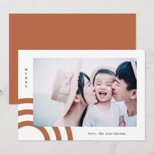 Carte Joyeux Joyeux Orange Terracotta photo Noël