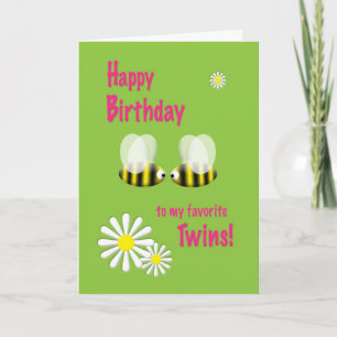 Carte Joyeux Jumeaux d'anniversaire
