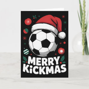 Carte Joyeux Kickmas Noël Santa Soccer Ll Graphique Ki
