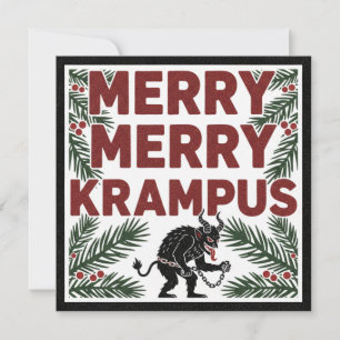 Carte Joyeux Krampus Drôle Irrespectueux Étrange Fête