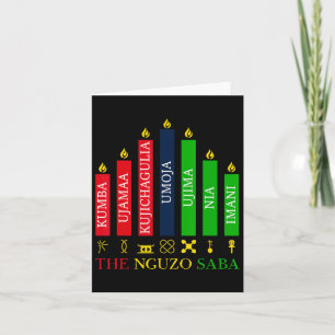 Carte Joyeux Kwanzaa Kinara Sept Bougies Principes De K