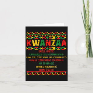 Carte Joyeux Kwanzaa Pyjama Kinara Principes Bougies Pan