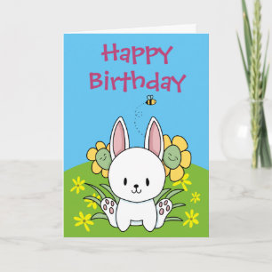 Carte Joyeux lapin d'anniversaire