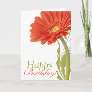 Carte Joyeux marguerite orange de Gerbera de