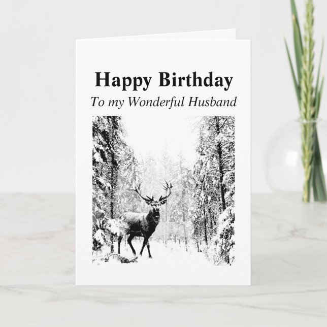 Carte Joyeux mari Vintage Stag, Cerf (Devant)