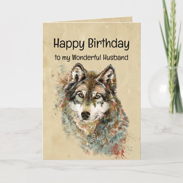 Carte Joyeux Mari Wolf, Loups (Devant)