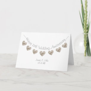 Carte Joyeux Mariage 13e anniversaire dentelle battage d