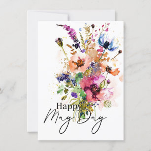 Carte Joyeux May Day fleuri personnalisé