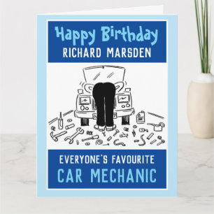 Carte Joyeux Mécanique de voiture d'anniversaire