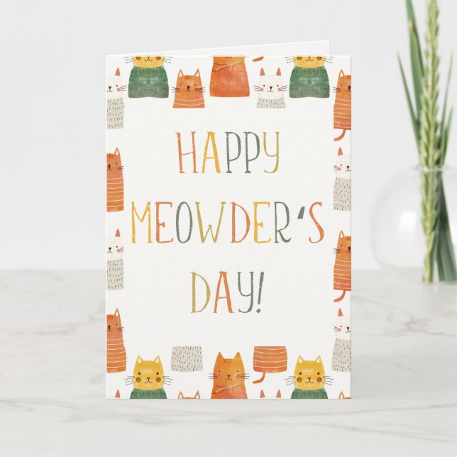Carte Joyeux Meowder's Day Chat Maman mignonne Fête des  (Devant)