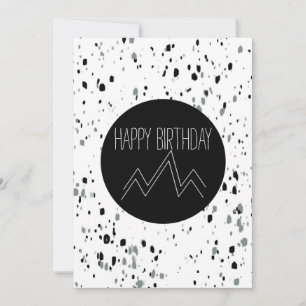 Carte Joyeux minimaliste d'anniversaire Montagne noire e