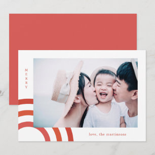 Carte Joyeux moderne avec Geo rose Photo