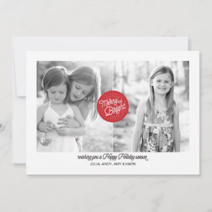 Carte Joyeux n Bright 2 Photo Holiday Card