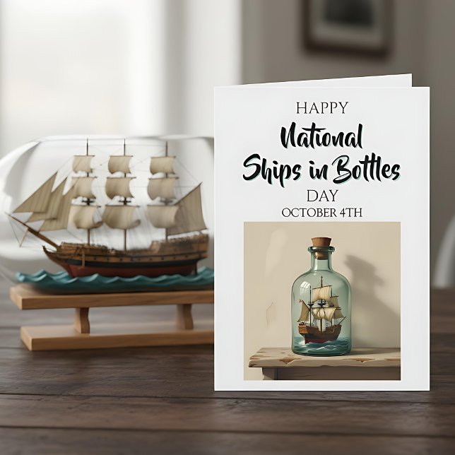 Carte Joyeux Navires nationaux en bouteilles Jour - 4 oc (Créateur téléchargé)
