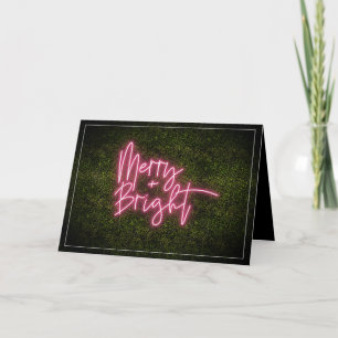 Carte Joyeux + néon clair Signet Bois Noël