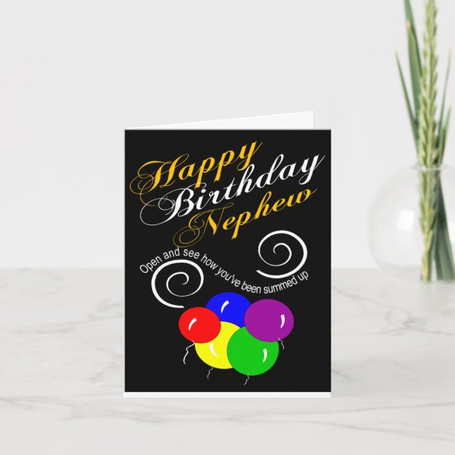 Carte joyeux neveu heureux anniversaire souhait (Devant)