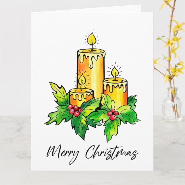 Carte Joyeux Noël (Fleur jaune)
