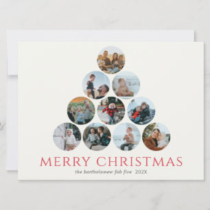 Carte Joyeux Noël 10 Photo Arbre Vert Rouge