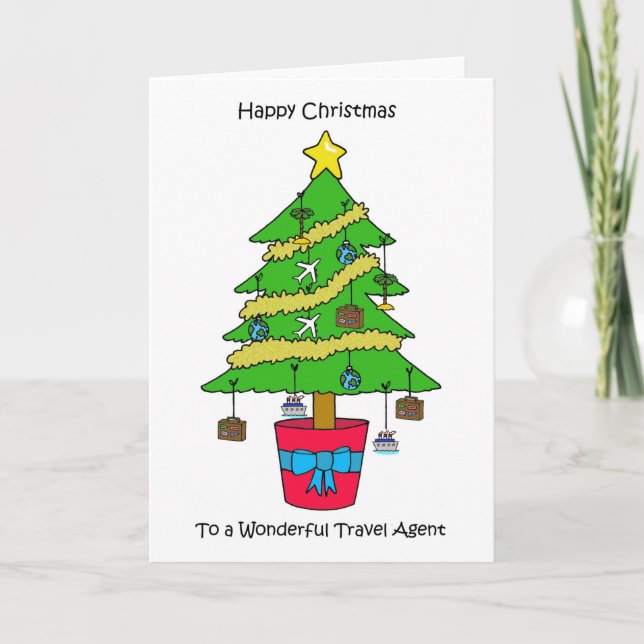 Carte Joyeux Noël à l'agent de voyage (Devant)