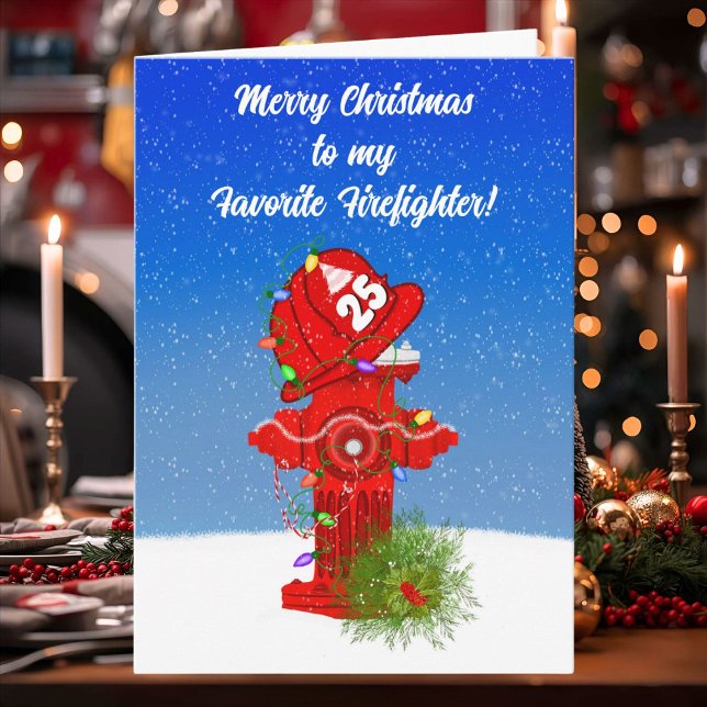 Carte Joyeux Noël à mon pompier préféré (Créateur téléchargé)
