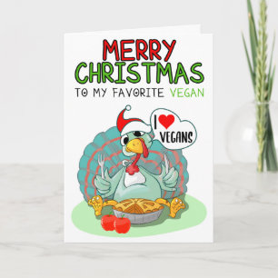 Carte Joyeux Noël à mon Vegan favori