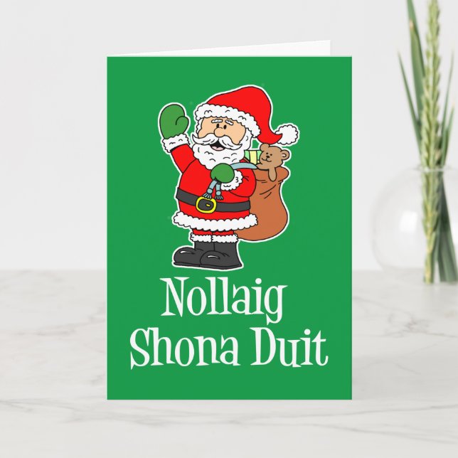 Carte Joyeux Noël à toi Irish Christmas Santa (Devant)