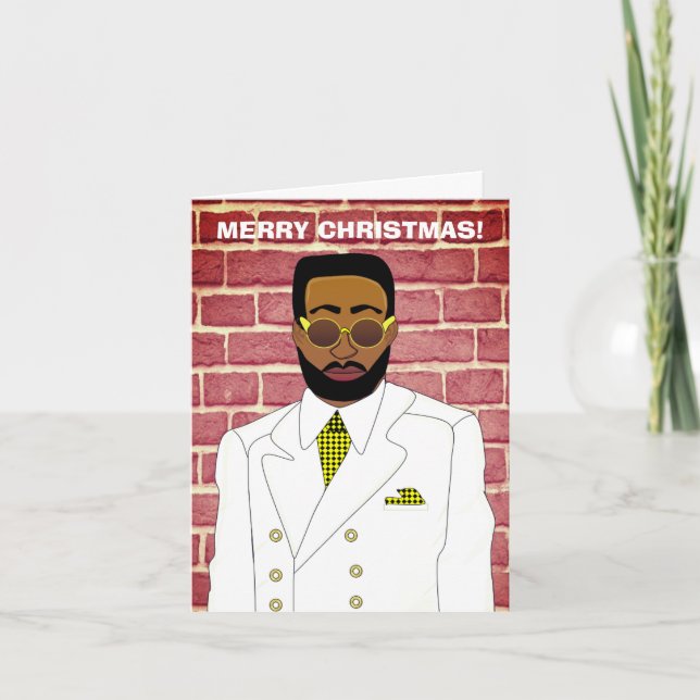 Carte Joyeux Noël Africain Américain Noël Homme (Devant)