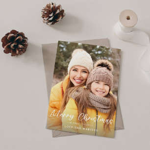 Carte Joyeux Noël amusant Script photo verticale