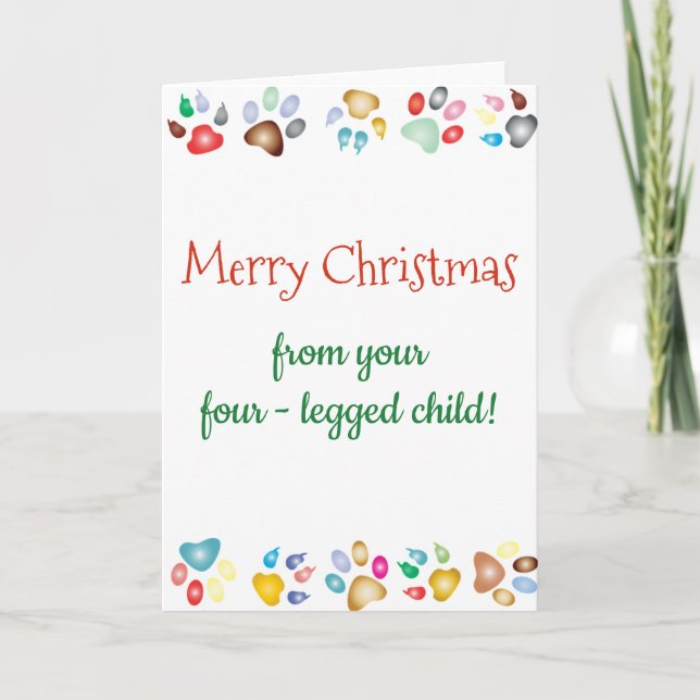 Carte Joyeux Noël animal de compagnie chat chien à quatr (Devant)