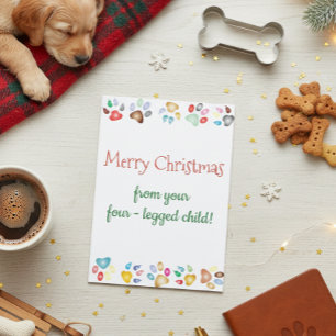 Carte Joyeux Noël animal de compagnie chat chien à quatr