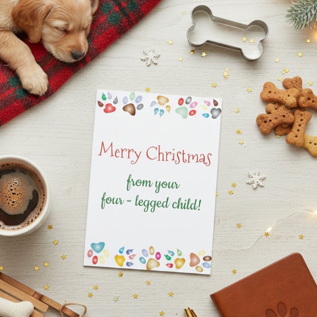 Carte Joyeux Noël animal de compagnie chat chien à quatr (Créateur téléchargé)