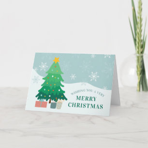 Carte Joyeux Noël Arbre neige Fêtes