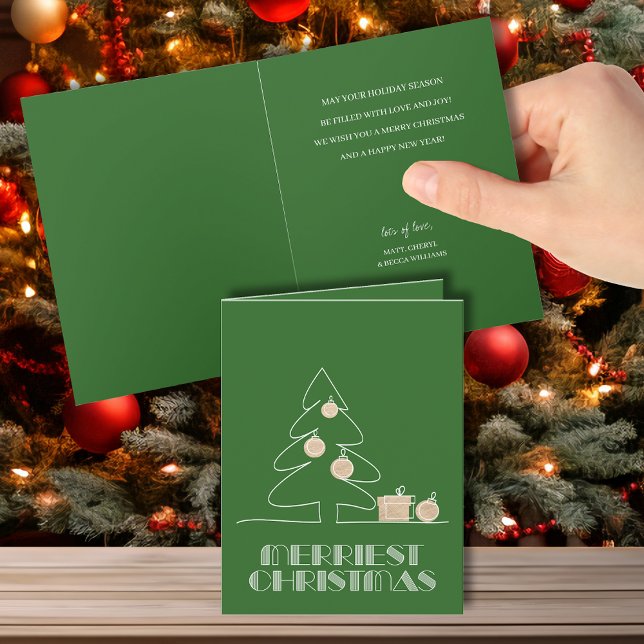Carte Joyeux Noël Arbre vert Vacances (Créateur téléchargé)
