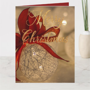 Carte Joyeux Noël avec boules lumineuses