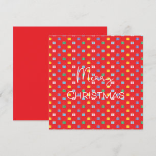 Carte Joyeux Noël avec les présents Rouge moderne