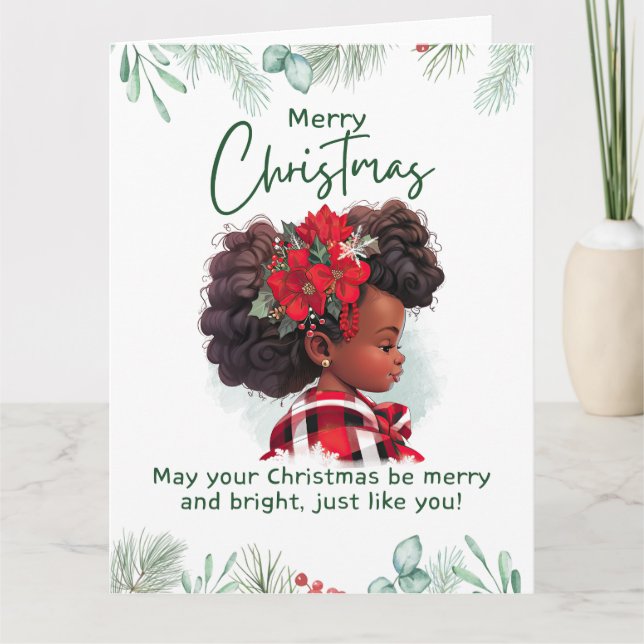 Carte Joyeux Noël Black Girl Magic Melanin Xmas Fun (Devant)