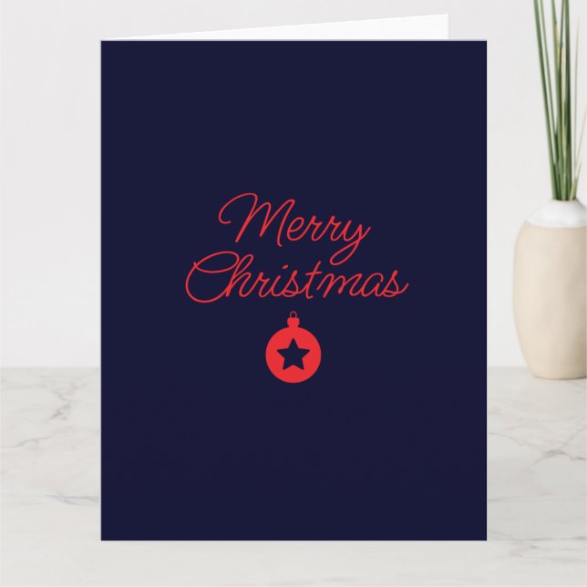 Carte Joyeux Noël Black Rock Bleu classique Unique (Devant)