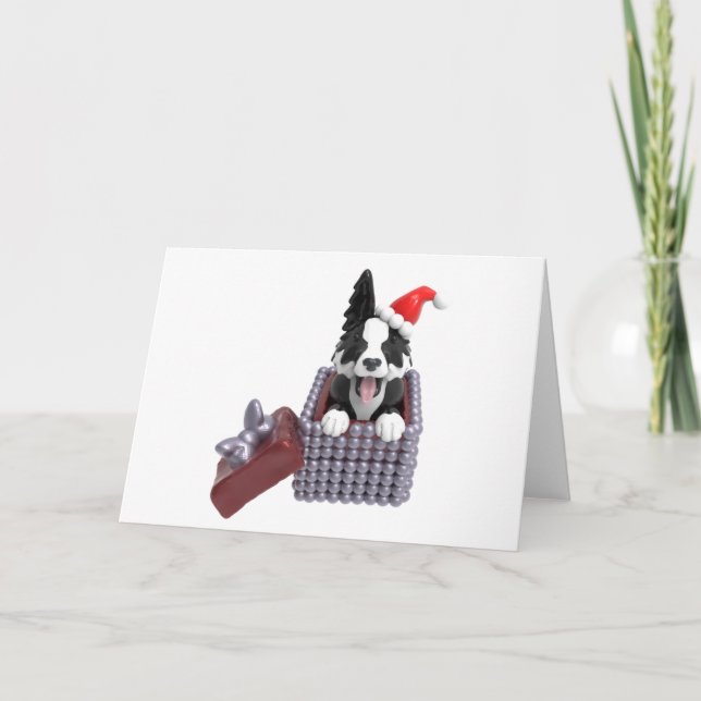 Carte Joyeux Noël Border Collie (Devant)