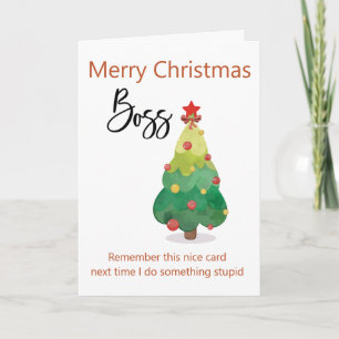 Carte Joyeux Noël Boss De L'Employé Drôle
