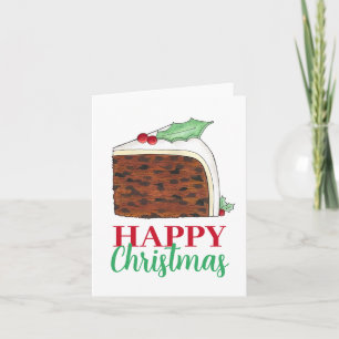 Carte Joyeux Noël britannique British Cake Slice Festive