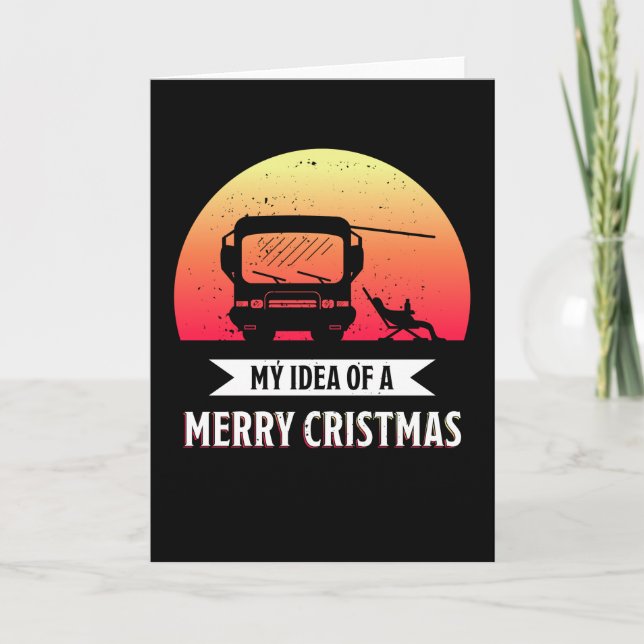 Carte Joyeux Noël - Camper van RV Cadeau (Devant)