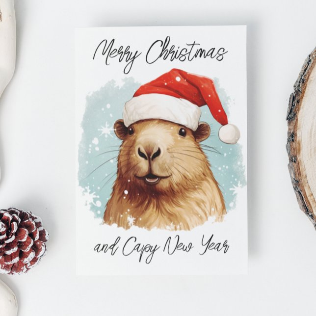 Carte Joyeux Noël Capybara (Créateur téléchargé)