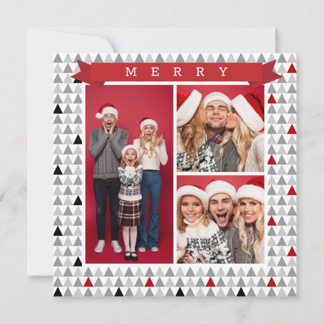 Carte Joyeux Noël Chic Arbre Moderne Motif 3 Photo (Devant)