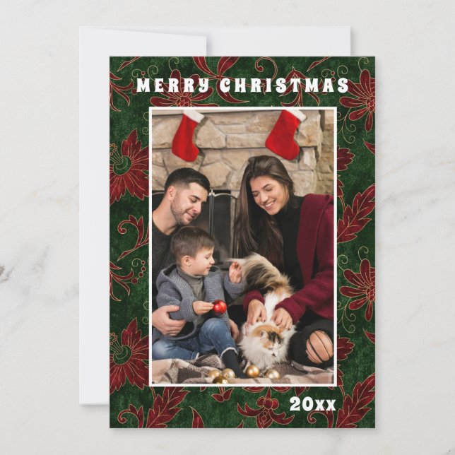 Carte Joyeux Noël Chic Festivals Famille Photo (Devant)