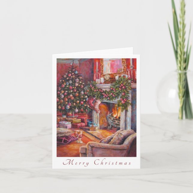 Carte Joyeux Noël Cosy Home Scène (Devant)