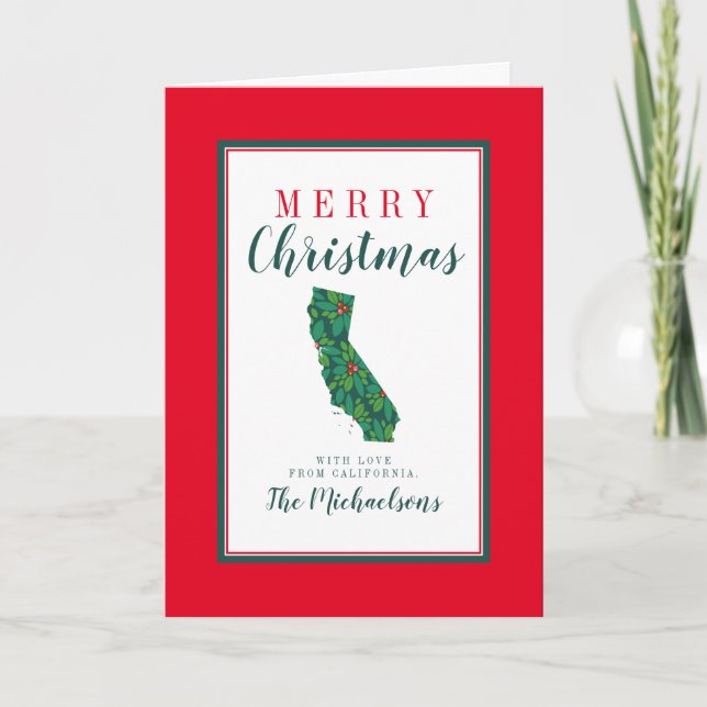 Carte Joyeux Noël de Californie (Devant)