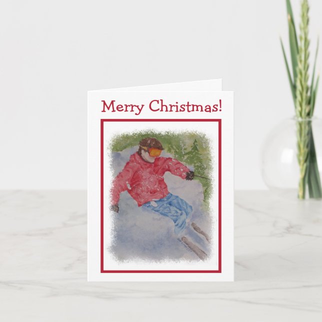 Carte Joyeux Noël de descendeur (Devant)
