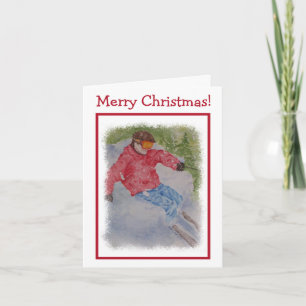 Carte Joyeux Noël de descendeur